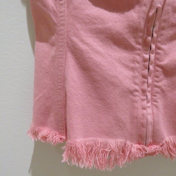 MARQUES' ALMEIDA Fringed Hem Top in Drill Pink Denim Preppy Feminine Y2K NWT - Picture 12 of 15